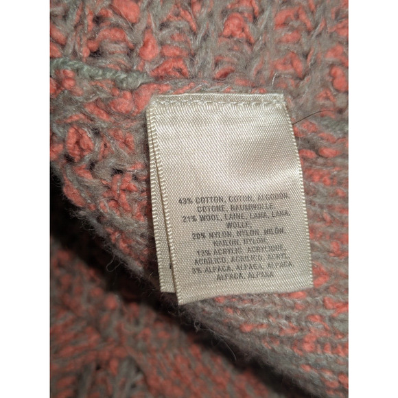 Moth Anthropologie Womens Sweater Small Orange Pink Cotton Wool Zipper - Picture 3 of 10